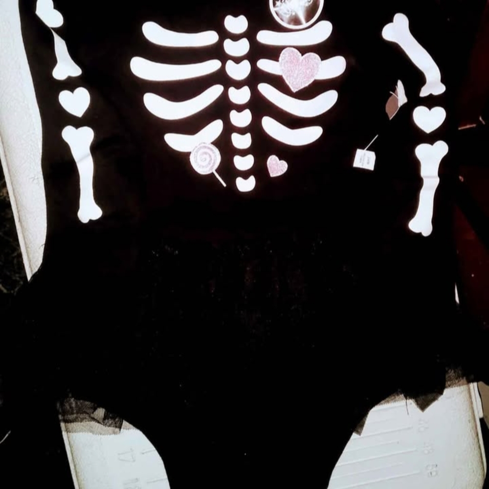 Skeleton Print Black Bodysuit